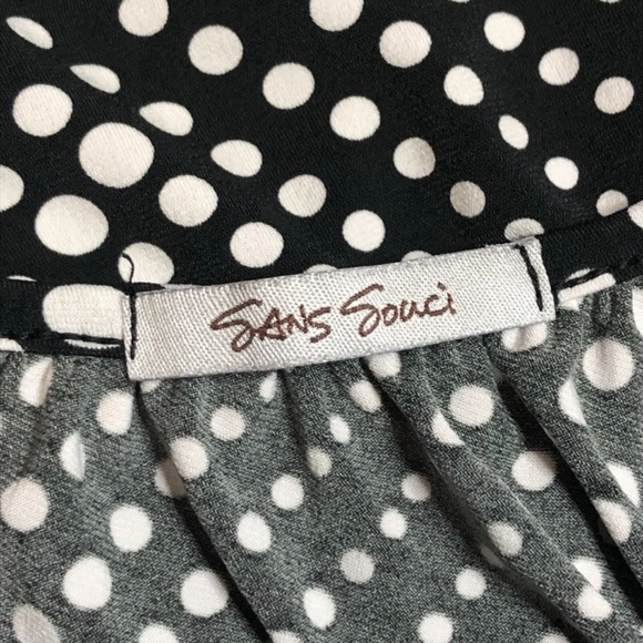 Black and White One Shoulder Polka Dot Top - Picture 5 of 5